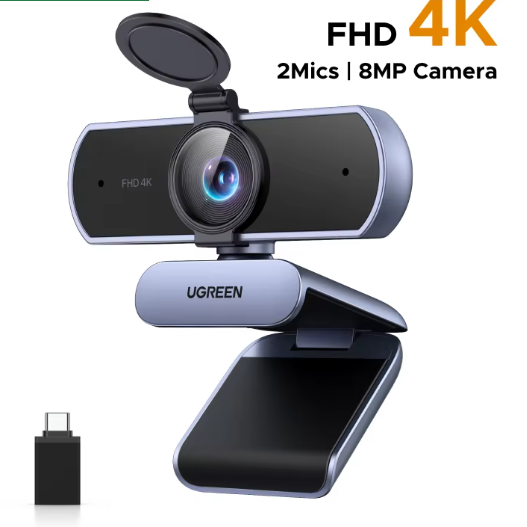 4K 8MP Webcam met Autofocus en Dual AI Microfoon – USB Camera voor Streaming en Videobellen