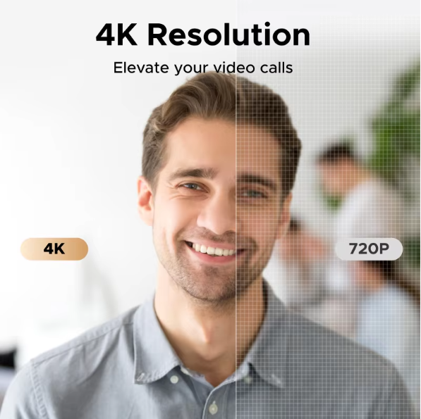 4K Webcam met Autofocus en Dual AI Microfoon – 8MP USB Camera voor Streaming en Videobellen