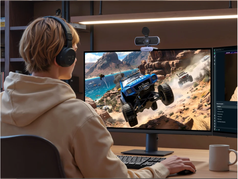 4K Webcam met Autofocus en Dual AI Microfoon – 8MP USB Camera voor Streaming en Videobellen