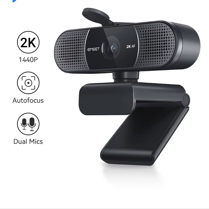 2K Webcam met Autofocus en Dual Microfoon – 1080P 60fps USB Streaming Camera