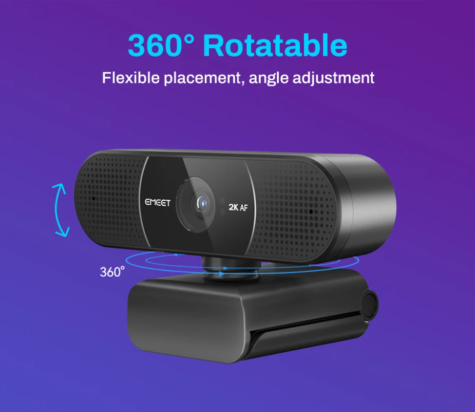 2K Webcam met Autofocus en Dual Microfoon – 1080P 60fps USB Streaming Camera