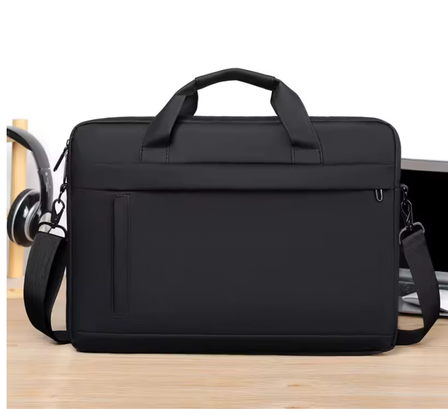Business Laptop Tote Bag met Schouderband en Ritssluiting – PU Lederen Aktetas voor Werk en Studie