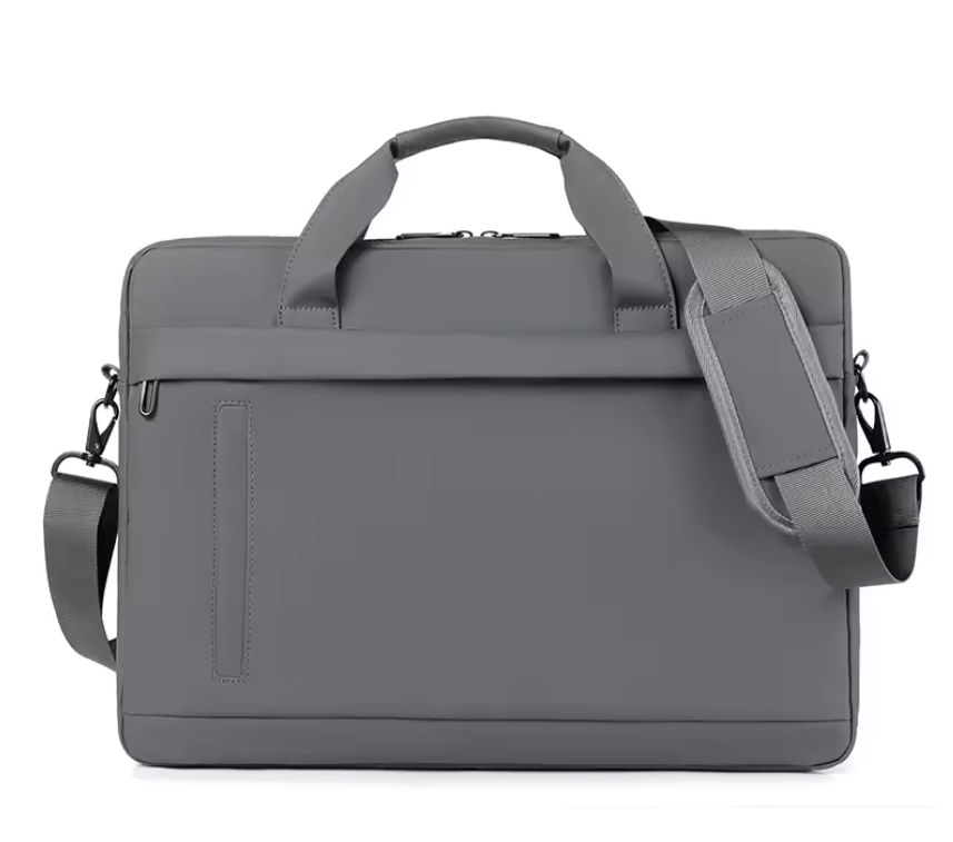 Business Laptop Tote Bag met Schouderband en Ritssluiting – PU Lederen Aktetas voor Werk en Studie