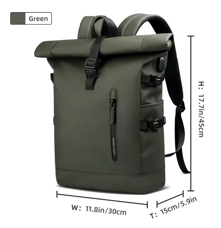 Uitbreidbare Waterdichte Laptop Rugzak met USB Poort – Grote Reis en Werk Backpack
