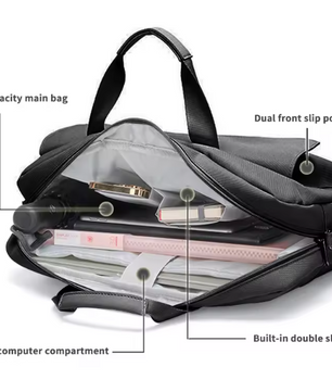 Slim Laptop Aktetas 15,7 inch met Schouderband en Handvat – Gevoerde Business Laptoptas