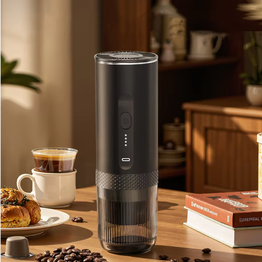 Draadloze 2-in-1 Draagbare Espresso Machine voor Auto, Thuis en Camping – Capsule en Gemalen Koffie