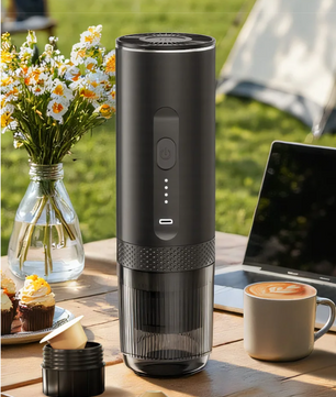 Draadloze 2-in-1 Draagbare Espresso Machine voor Auto, Thuis en Camping – Capsule en Gemalen Koffie