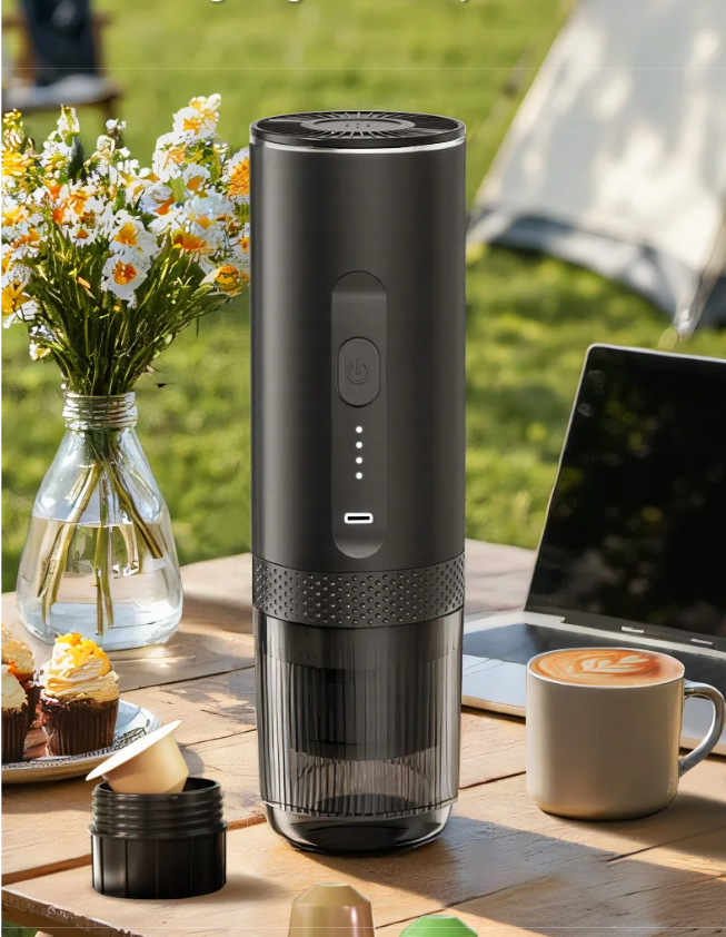 Draadloze 2-in-1 Draagbare Espresso Machine voor Auto, Thuis en Camping – Capsule en Gemalen Koffie