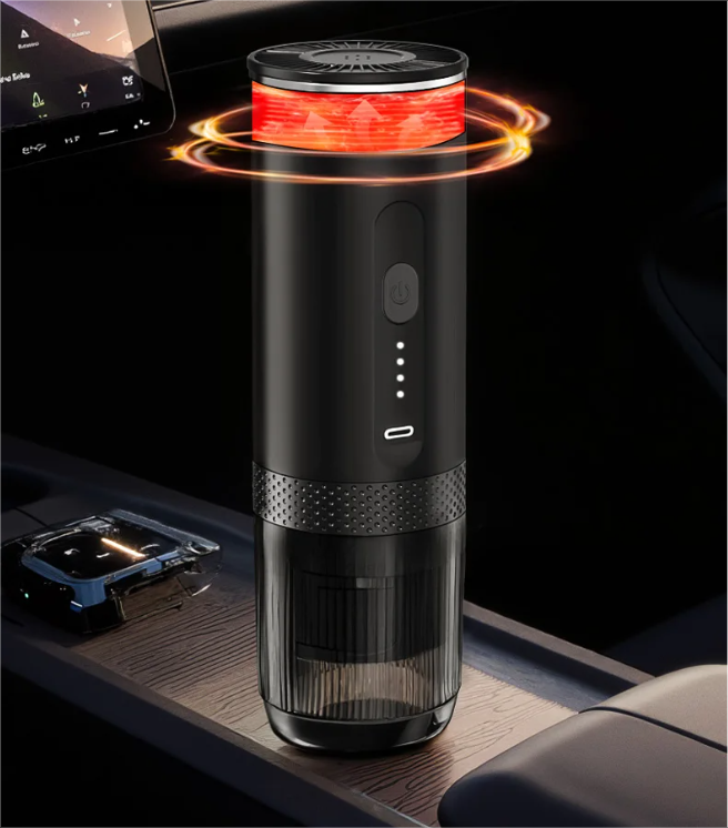 Draadloze 2-in-1 Draagbare Espresso Machine voor Auto, Thuis en Camping – Capsule en Gemalen Koffie