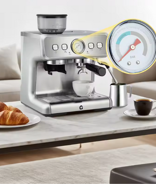 RVS Espresso Machine 20 Bar met Bonenmaler en Melkopschuimer – Halfautomatische Koffiemachine