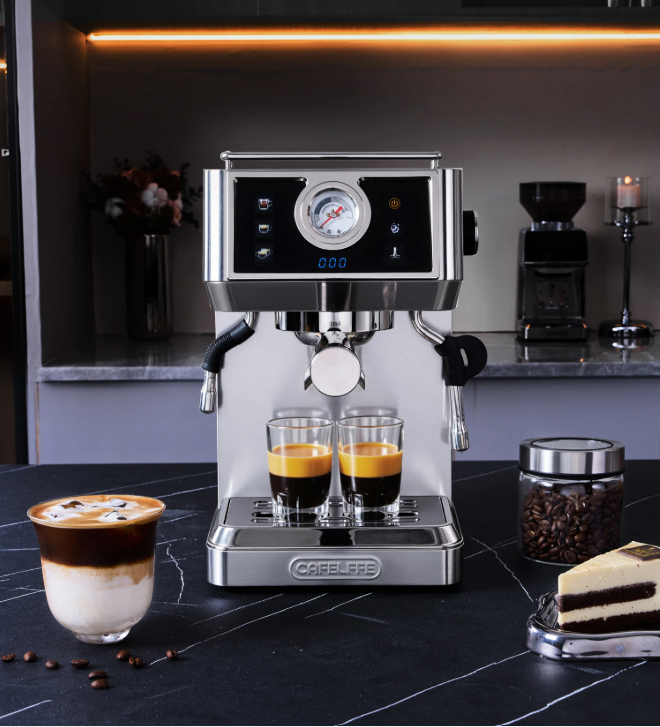 Halfautomatische Espresso Machine 20 Bar met PID Temperatuurregeling en 58 mm Portafilter