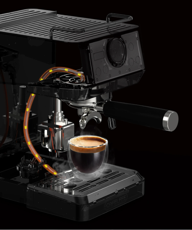 Halfautomatische Espresso Machine 20 Bar met PID Temperatuurregeling en 58 mm Portafilter