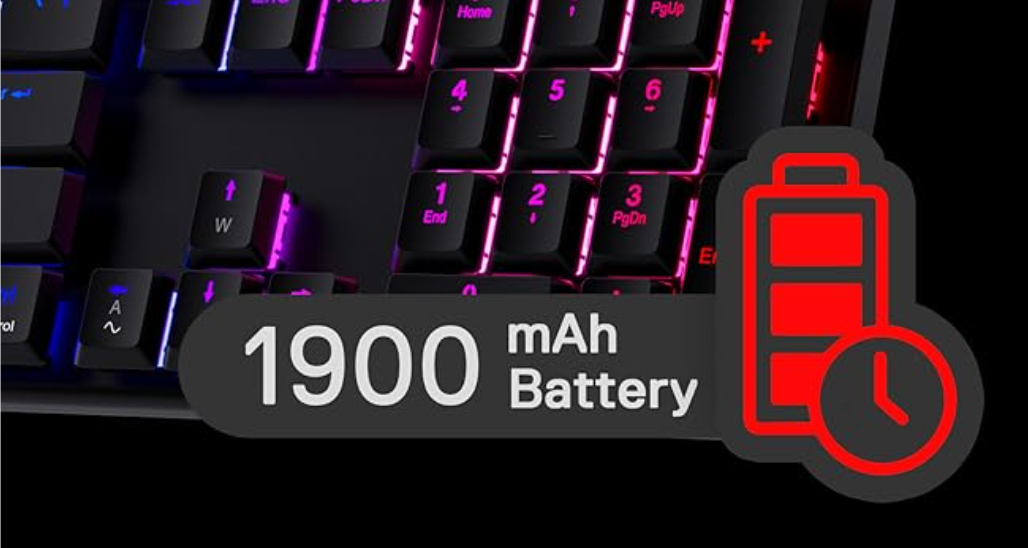 Draadloos Low Profile Mechanisch Gaming Toetsenbord – Tri-Mode Verbinding, RGB Verlichting en Programmeerbare Macrotoetsen