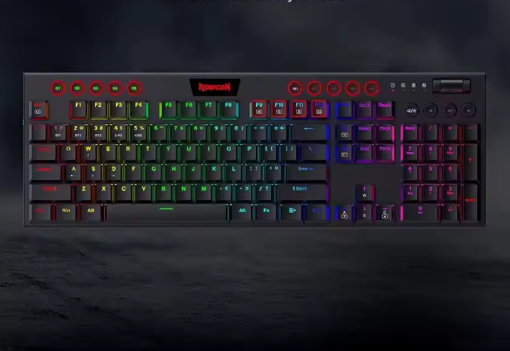 Draadloos Low Profile Mechanisch Gaming Toetsenbord – Tri-Mode Verbinding, RGB Verlichting en Programmeerbare Macrotoetsen