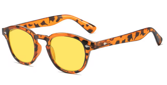 Retro Bluelight Bril met Gele Lens – Vierkant UV400 Computerbril voor Dames en Heren