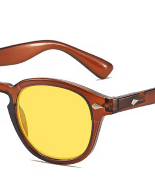 Retro Bluelight Bril met Gele Lens – Vierkant UV400 Computerbril voor Dames en Heren