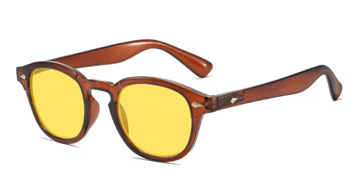 Retro Bluelight Bril met Gele Lens – Vierkant UV400 Computerbril voor Dames en Heren