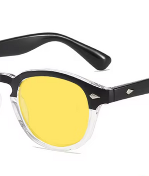 Retro Bluelight Bril met Gele Lens – Vierkant UV400 Computerbril voor Dames en Heren