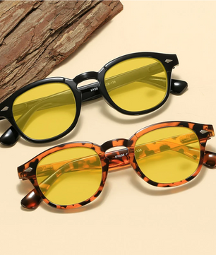 Retro Bluelight Bril met Gele Lens – Vierkant UV400 Computerbril voor Dames en Heren