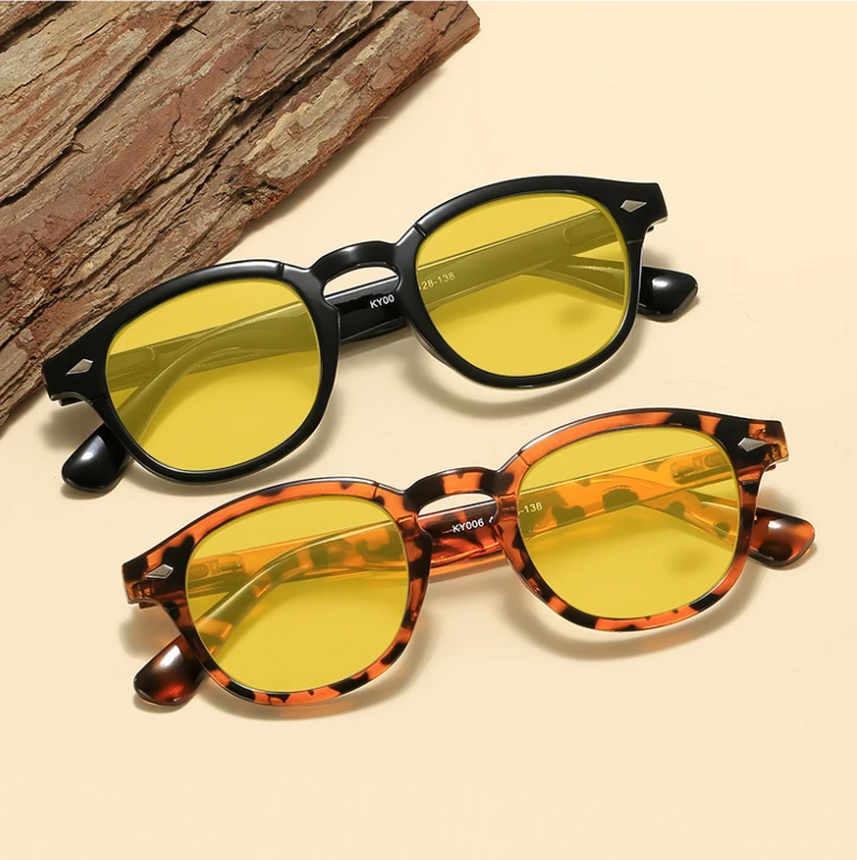 Retro Bluelight Bril met Gele Lens – Vierkant UV400 Computerbril voor Dames en Heren