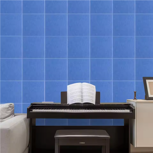 Set van 18 Zelfklevende Akoestische Panelen 30 × 30 × 0,9 cm – Hoge Dichtheid Polyester Geluidsabsorptie