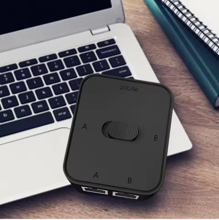 2-Poort RJ45 Netwerk Switch Selector 1000Mbps – 2-In-1-Uit / 1-In-2-Uit Gigabit Splitter