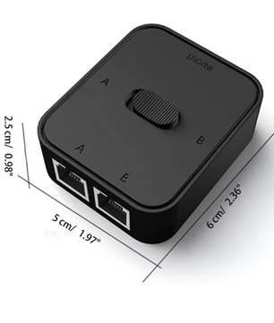 2-Poort RJ45 Netwerk Switch Selector 1000Mbps – 2-In-1-Uit / 1-In-2-Uit Gigabit Splitter