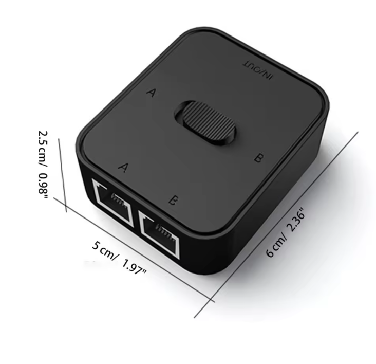 2-Poort RJ45 Netwerk Switch Selector 1000Mbps – 2-In-1-Uit / 1-In-2-Uit Gigabit Splitter