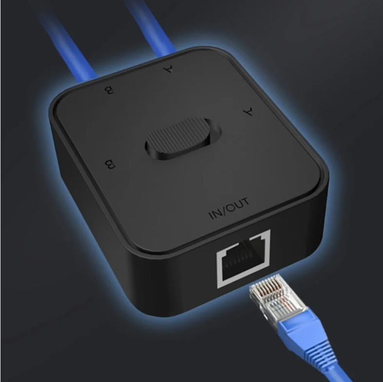 2-Poort RJ45 Netwerk Switch Selector 1000Mbps – 2-In-1-Uit / 1-In-2-Uit Gigabit Splitter