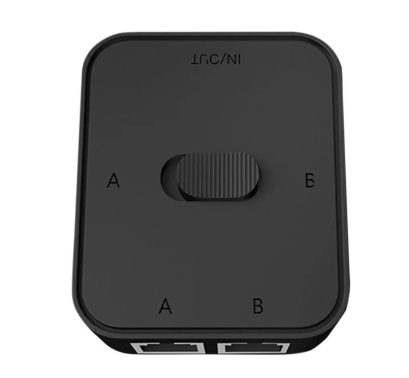2-Poort RJ45 Netwerk Switch Selector 1000Mbps – 2-In-1-Uit / 1-In-2-Uit Gigabit Splitter