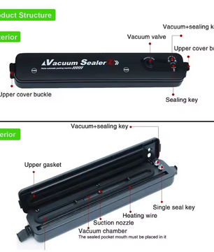 Vacumeermachine voor Voedsel – Automatische en Handmatige Sealer met 60 Vacuümzakken