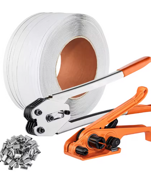 Pallet Omsnoeringsset met Spanner en Klem – Inclusief 100 m PP Band en 100 Metalen Sluitingen