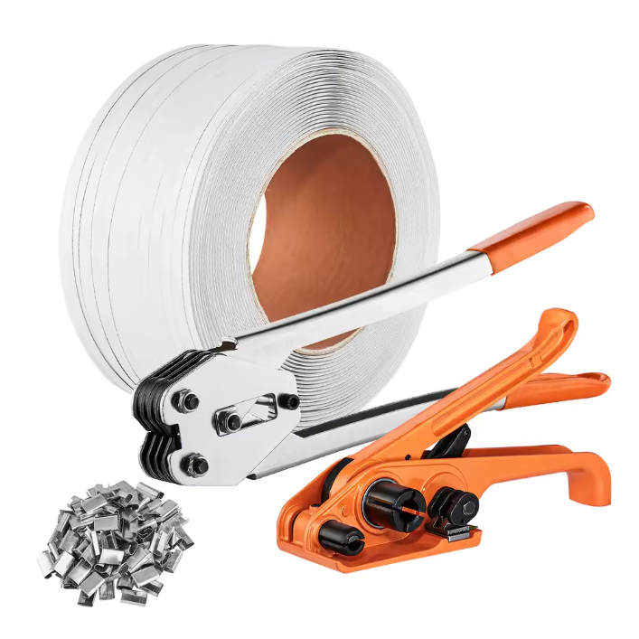 Pallet Omsnoeringsset met Spanner en Klem – Inclusief 100 m PP Band en 100 Metalen Sluitingen