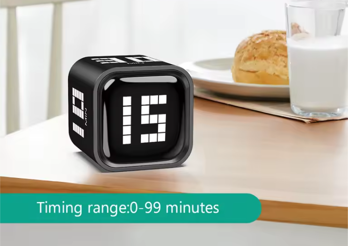 Flip Motion Digitale Timer – Oplaadbare Countdown Timer met Geluid, Trilstand en Stil Alarm