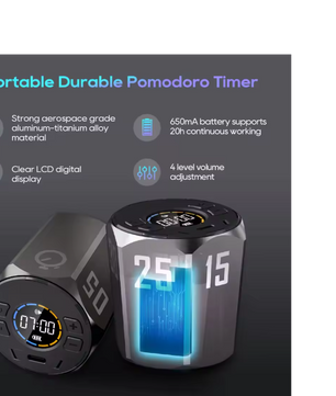 Hexagon Pomodoro Timer – Magnetische Visual Focus Timer met Count Up en Countdown