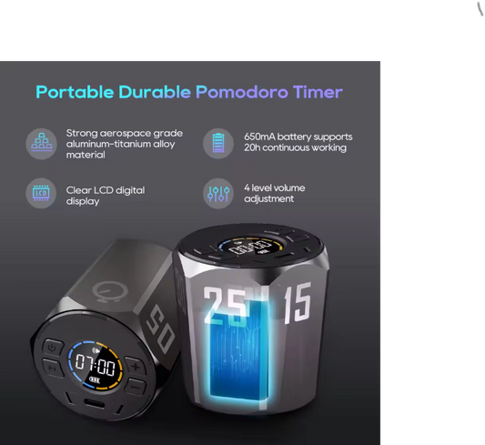 Hexagon Pomodoro Timer – Magnetische Visual Focus Timer met Count Up en Countdown