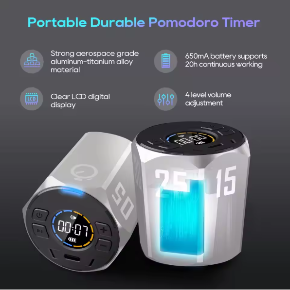 Hexagon Pomodoro Timer – Magnetische Visual Focus Timer met Count Up en Countdown