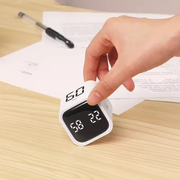 Productivity Cube Timer met Gravity Sensor – Oplaadbare LED Countdown Klok