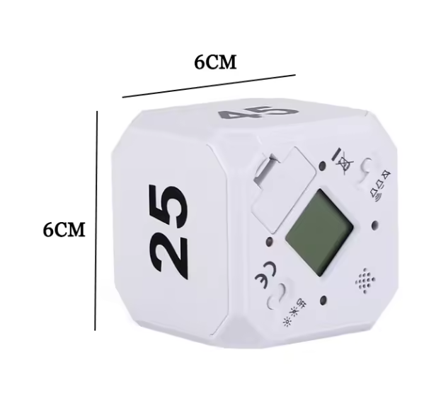 Productivity Cube Timer met Gravity Sensor – Oplaadbare LED Countdown Klok