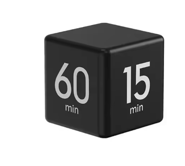 Productivity Cube Timer met Gravity Sensor – Oplaadbare LED Countdown Klok