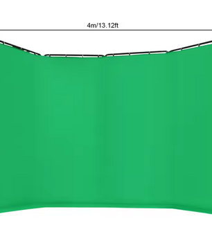 Draagbaar Groot Green Screen 400 × 238 cm – Chromakey Achtergrond met Standaard