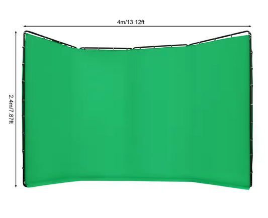 Draagbaar Groot Green Screen 400 × 238 cm – Chromakey Achtergrond met Standaard