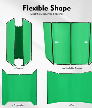 Draagbaar Groot Green Screen 400 × 238 cm – Chromakey Achtergrond met Standaard