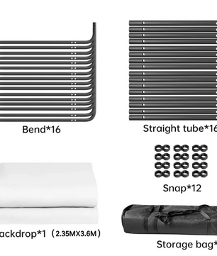 Achtergrond Standaard 240 × 400 cm met Green Screen en Clips – Fotografie en Video Set