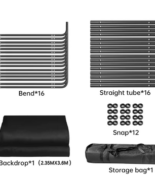 Achtergrond Standaard 240 × 400 cm met Green Screen en Clips – Fotografie en Video Set