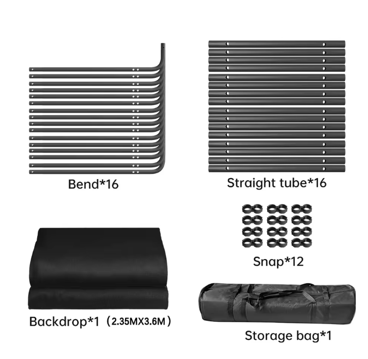 Achtergrond Standaard 240 × 400 cm met Green Screen en Clips – Fotografie en Video Set