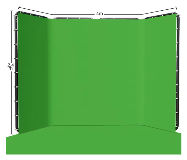 Achtergrond Standaard 240 × 400 cm met Green Screen en Clips – Fotografie en Video Set
