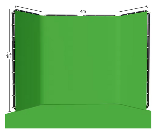 Achtergrond Standaard 240 × 400 cm met Green Screen en Clips – Fotografie en Video Set