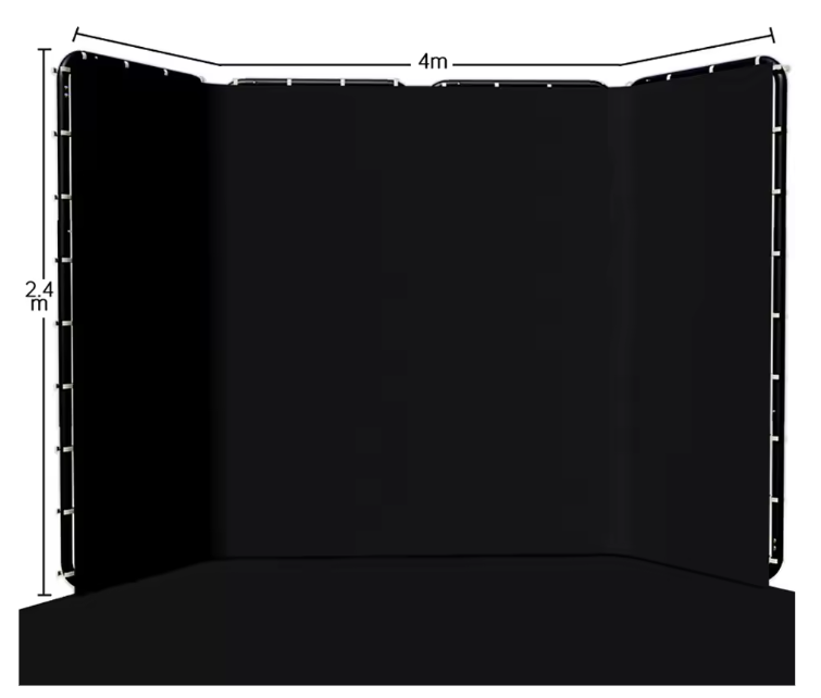 Achtergrond Standaard 240 × 400 cm met Green Screen en Clips – Fotografie en Video Set