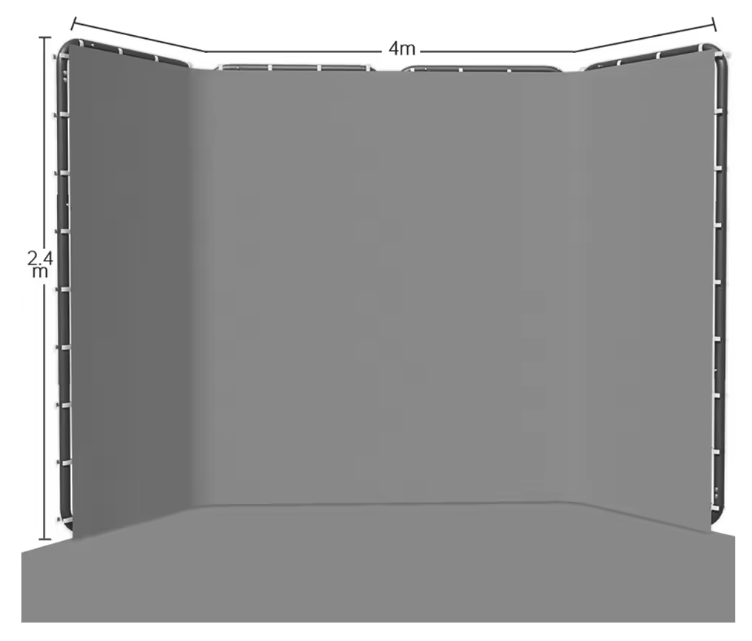 Achtergrond Standaard 240 × 400 cm met Green Screen en Clips – Fotografie en Video Set